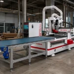 CNC Router ile hangi ürünler üretilebilir sorusunu anlatan fabrika içi ahşap CNC router makinesi görseli